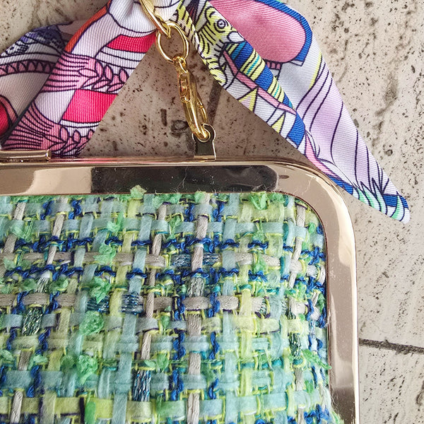 Trixie Handbag - Green Tweed