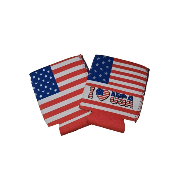 American Flag Can Cooler
