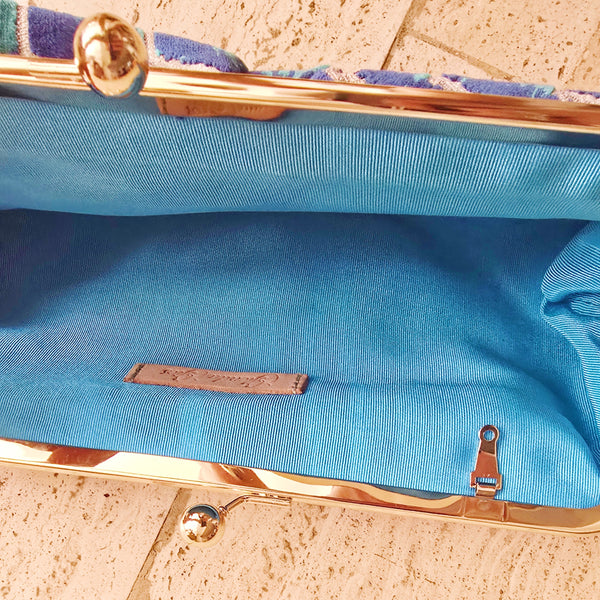 Kate Clutch - Blue Ikat
