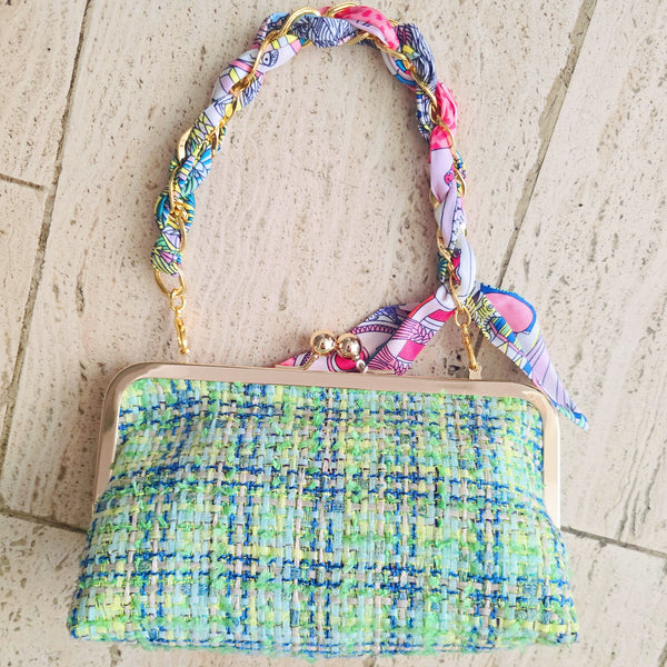 Trixie Handbag - Green Tweed