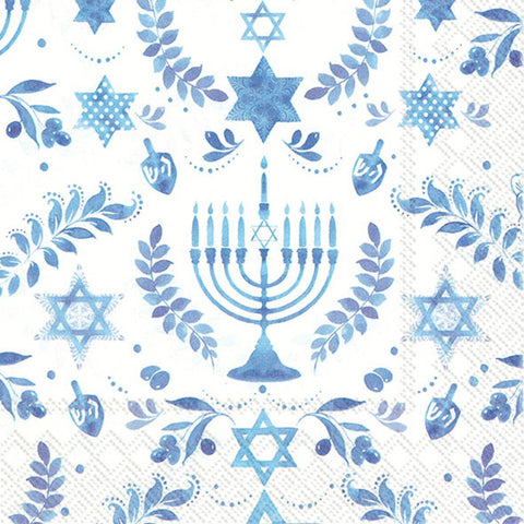 Hanukkah Holiday Paper Cocktail Napkins