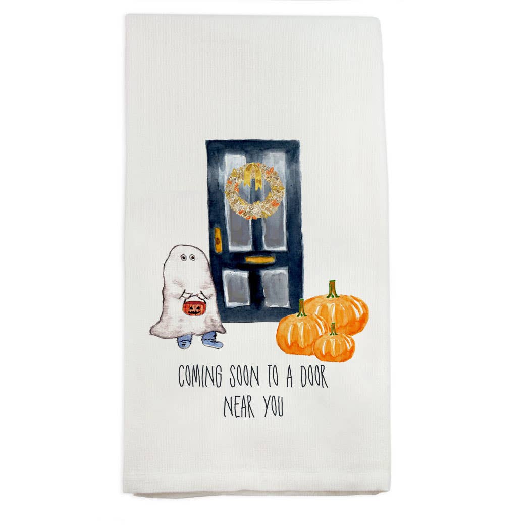 Coming to a Door Near You Kitchen Towel
