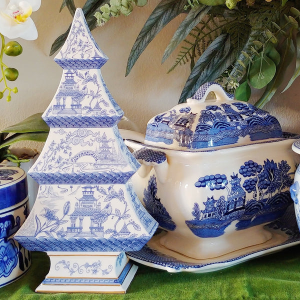 Blue Toile Christmas Tree