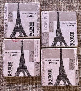 Eiffel Tower Paris Coasters - Set of 4