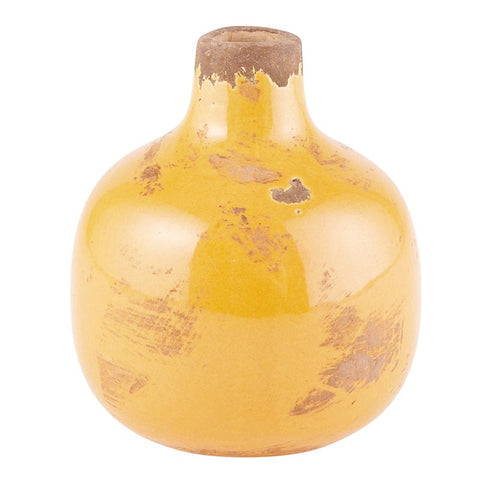 Aged Mini Bud Vase - Yellow