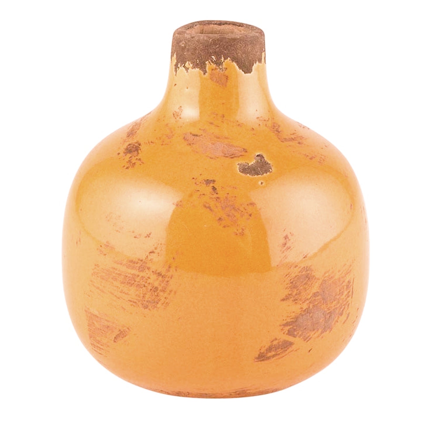 Aged Mini Bud Vase - Peachy Orange