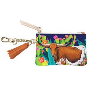 Desert Longhorn Cattle Key Pouch