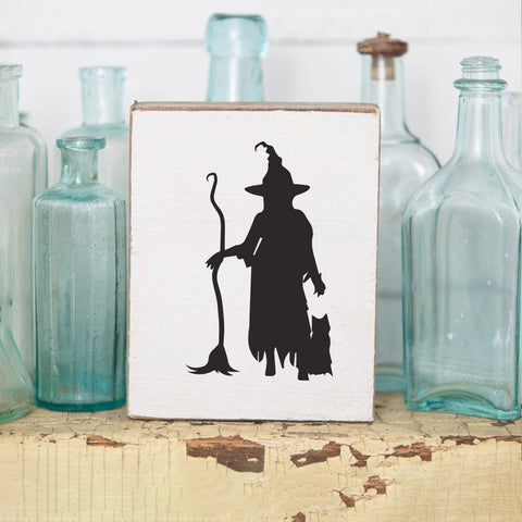 Witch Decorative Wooden Block