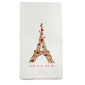 Eiffel with Red Hearts Kitchen Towel