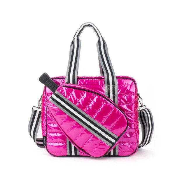 Puffer Pickle Ball Tote - Pink Patent