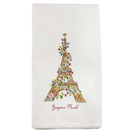 Eiffel Tower Christmas Lights Kitchen Towel