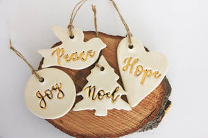 Gold Leaf Christmas Ornaments