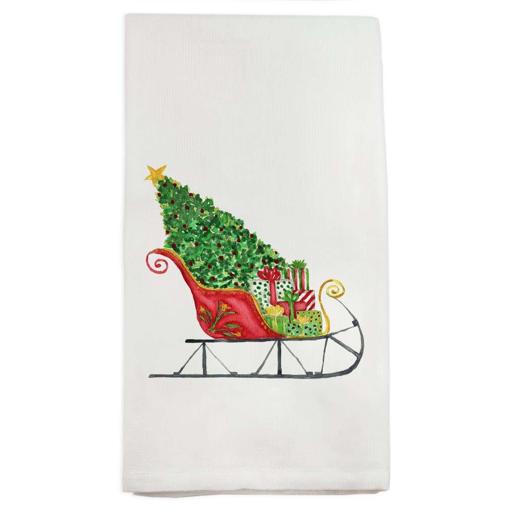 Santa Sleigh Kitchen Towel