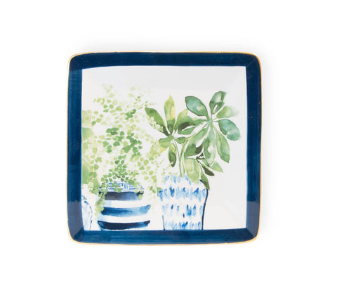 Blue Topiary Ceramic Plate