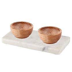 Double Bowl Marble Tray