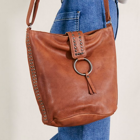 Leora Leather Crossbody - Cognac