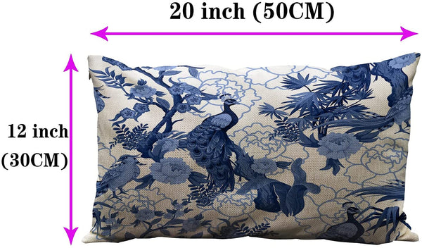 Chinoiserie Peacock Pillow Cover