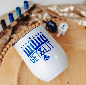 Get Lit Hanukkah Wine Tumbler