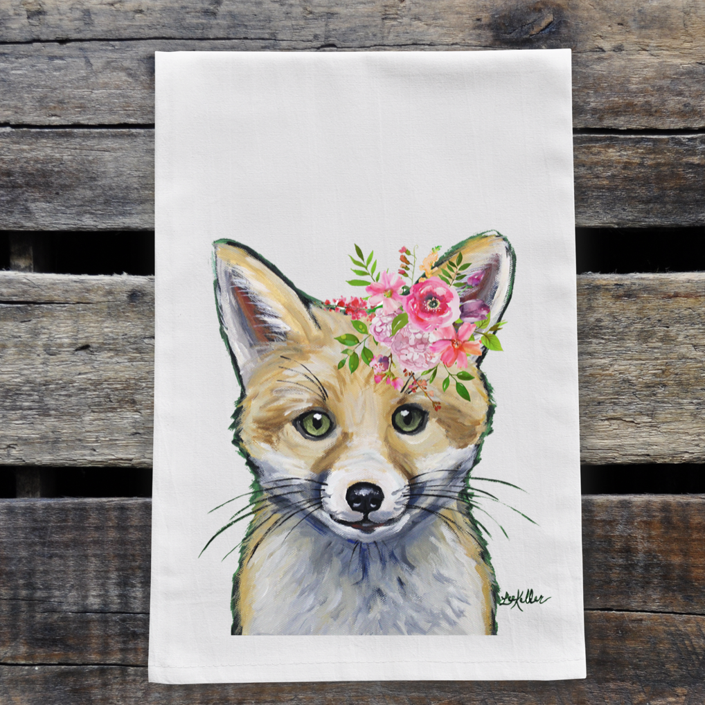 Spring Fox Flour Sack Towel