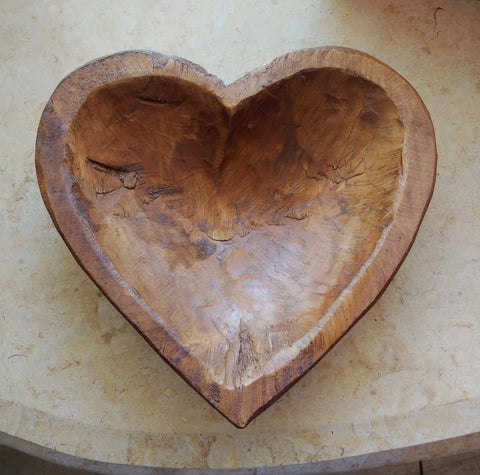 Large Heart Dough Bowl - Natural