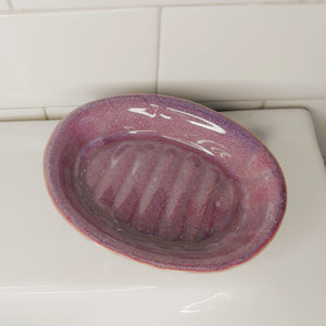 Handcrafted Pottery Soap Dish - Purple Haze