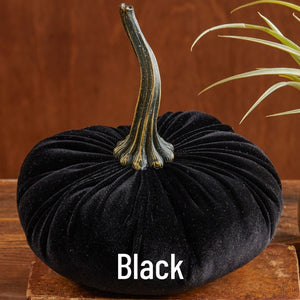 Large Velvet Pumpkin - Black