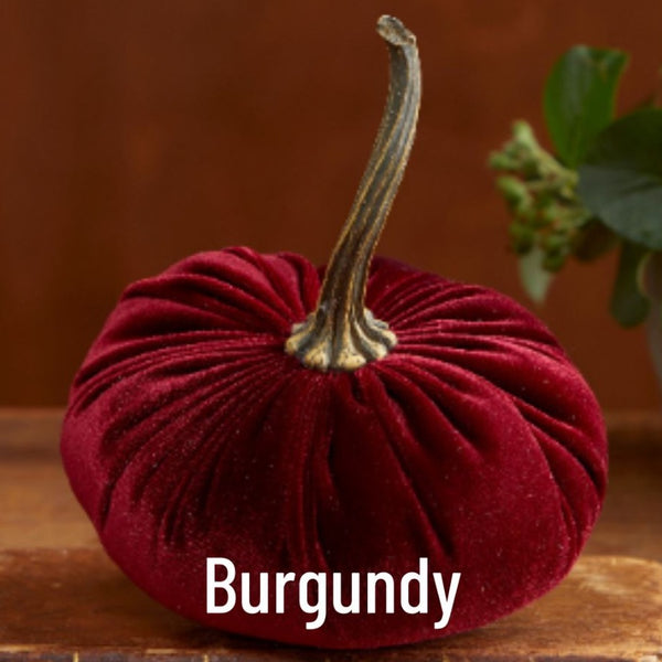 Small Velvet Pumpkin - Burgandy
