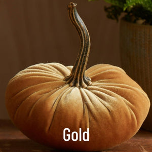 Small Velvet Pumpkin - Gold