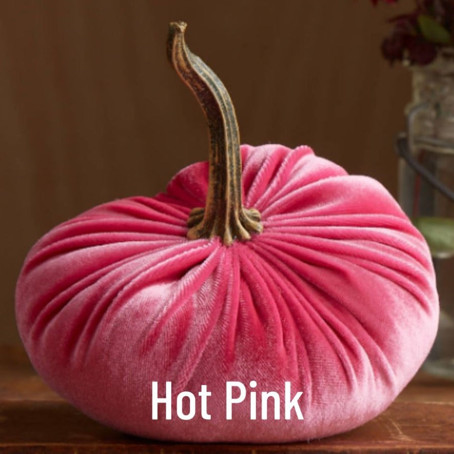 Small Velvet Pumpkin - Hot Pink