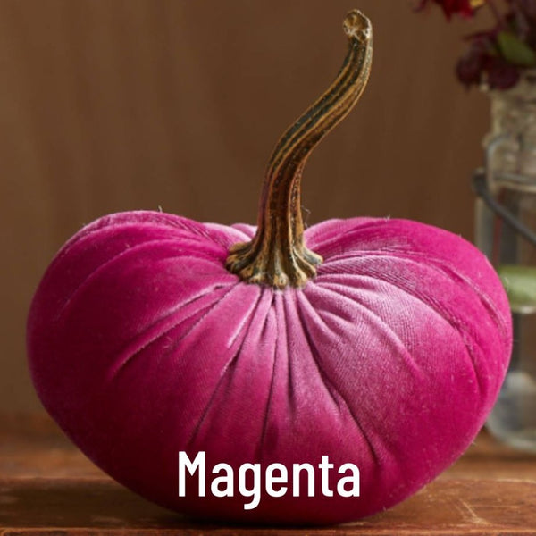 Small Velvet Pumpkin - Magenta
