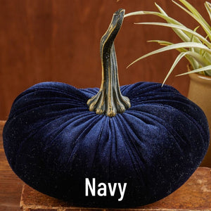 Large Velvet Pumpkin - Navy