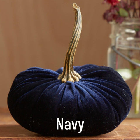 Small Velvet Pumpkin - Navy