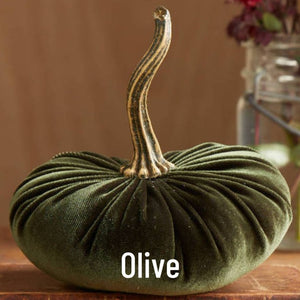 Small Velvet Pumpkin - Olive