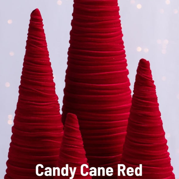 Velvet Trees - Candy Cane Red