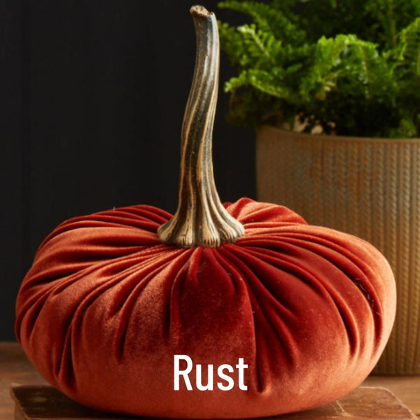Large Velvet Pumpkin - Rust
