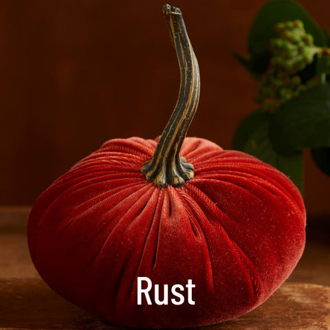 Small Velvet Pumpkin - Rust