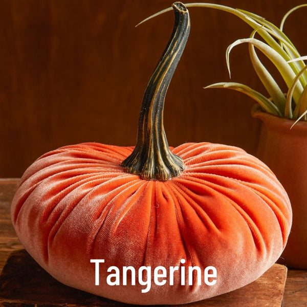 Large Velvet Pumpkin - Tangerine