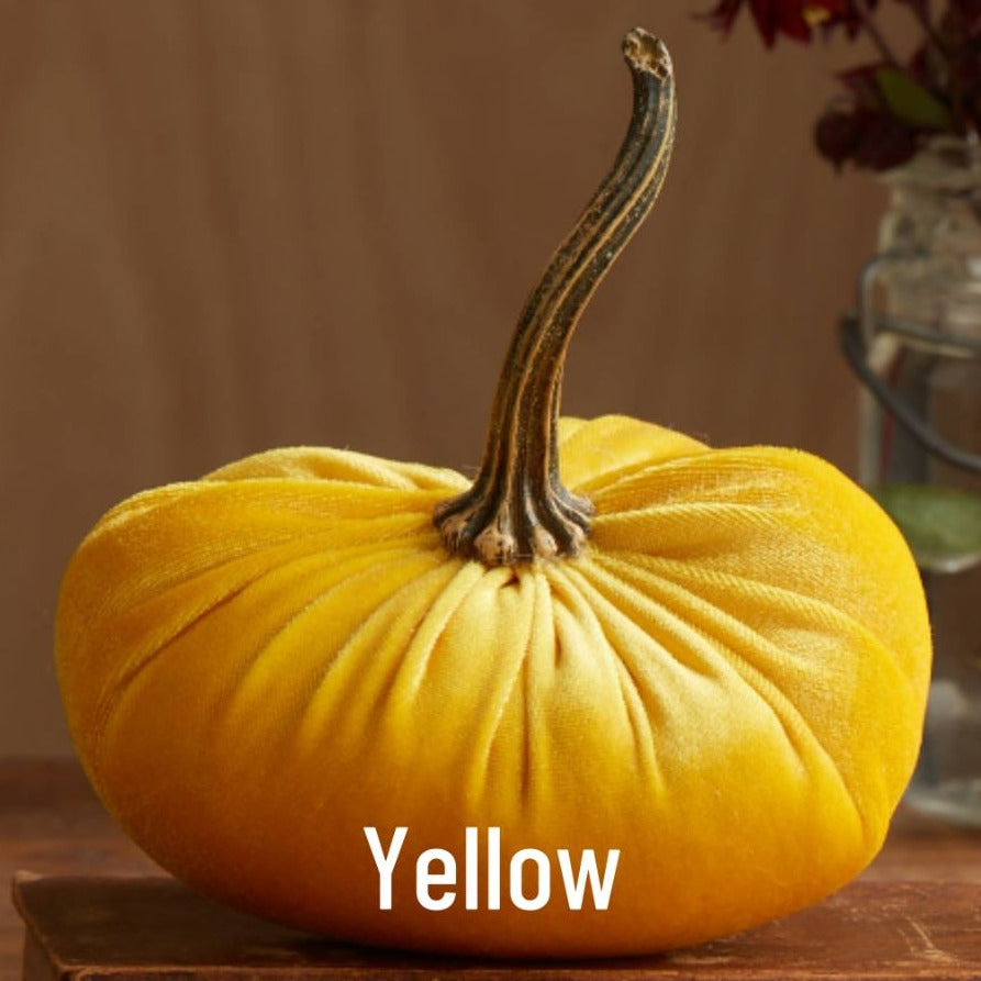 Small Velvet Pumpkin - Yellow
