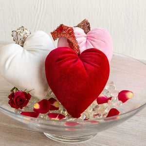 Handmade Velvet Hearts - Red