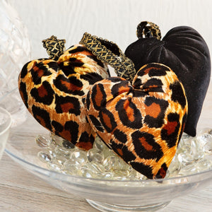 Handmade Velvet Hearts - Leopard