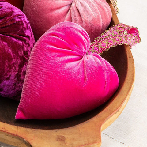 Handmade Velvet Hearts - Hot Pink