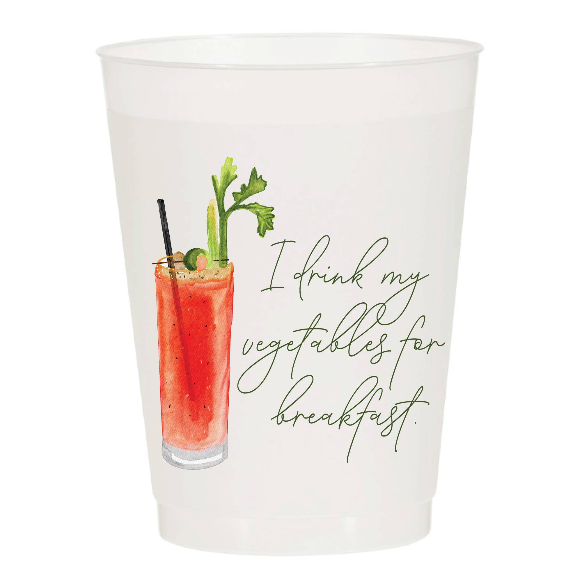 I Drink My Vegetables Bloody Mary Reusable Cups - Set of 10