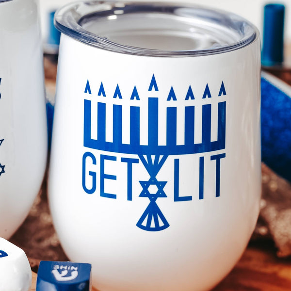 Get Lit Hanukkah Wine Tumbler