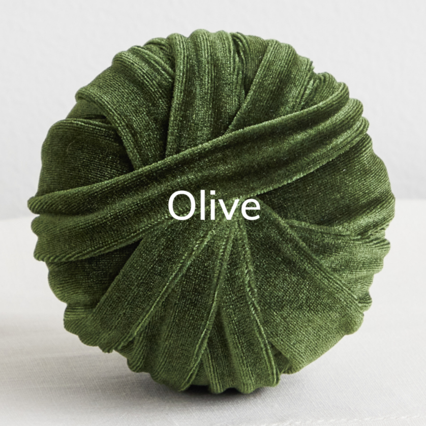 Small Velvet Spheres - Olive