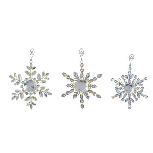 Crystal Snowflake Ornament Set of 3