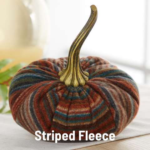 Small Velvet Pumpkins - Striped Fleece
