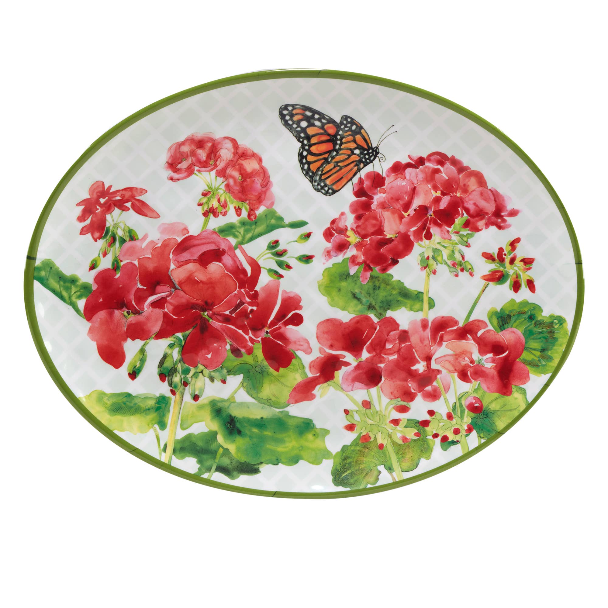 Geraniums Oval Platter