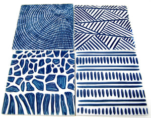 Blue and White Coasters - Set of 4