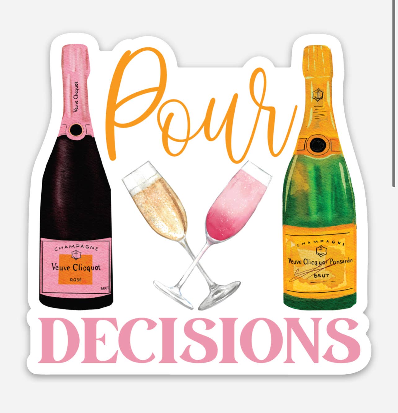 Pour Decisions Champagne Bottle Stickers