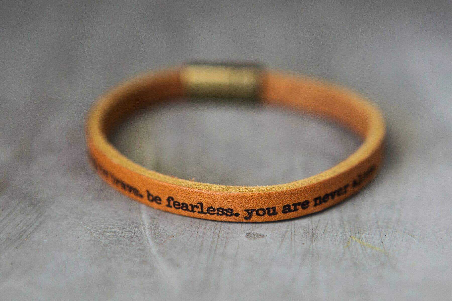 you are never alone - Leather Bracelet